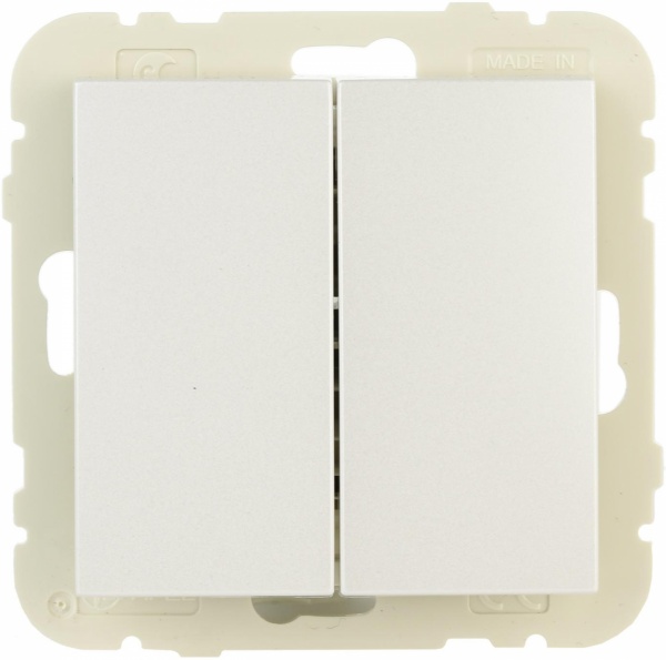 Вимикач прохідний двоклавішний Efapel Logus без підсвітки 10 А 250В IP20 білий 21101 TGE