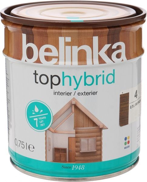 Лазур Belinka Tophybrid №4 горіх темний шовковистий глянець 0,75 л