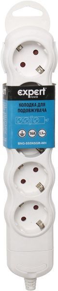 Колодка Expert Power із заземленням 5 гн. білий BNG-SS5NSGR-WH 