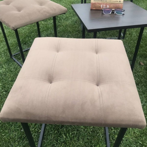 Пуф-трансформер 5 в 1 из велюра со столиком венге / коричневый 