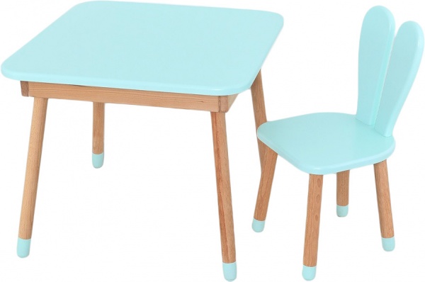 Комплект стол и стул ArinWOOD Зайчик Table с ящиком бирюзовый 04025 