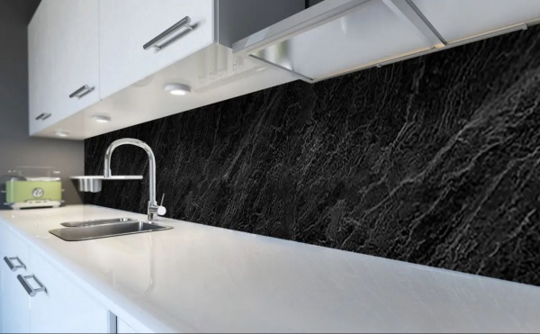 Наліпка на кухонний фартух Zatarga Чорний мармур Z184120 65x250 см