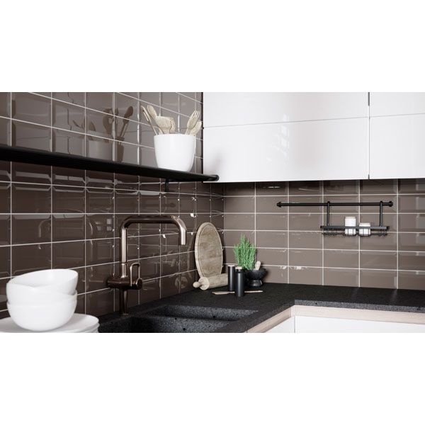 Плитка Golden Tile Metrotiles димчастий 46B061 10x20 