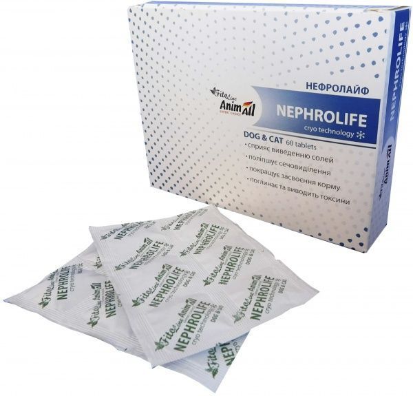 Таблетки для котів і собак AnimAll FitoLine Нефролайф 60 шт.