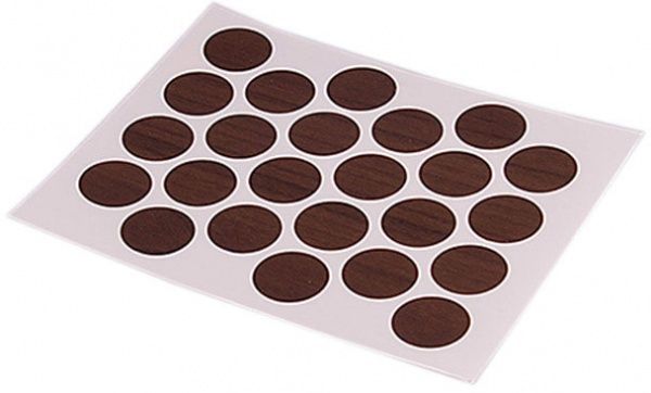 Заглушка на мініфікс самоклеюча горіх темний 24 шт DC