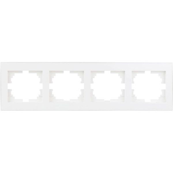 Рамка четырехместная Lezard Rain горизонтальная белый с белой вставкой 703-0202-149