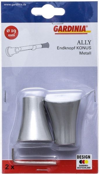 Наконечник Gardinia Ally Конус набірний d19 мм матове срібло 2 шт. 