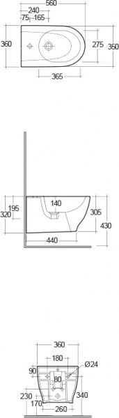 Біде підвісне R.A.K. Harmony HAR08AWHA