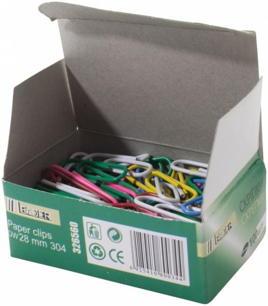 Скрепки 28 мм 100 шт DW 304 пластиковые Leader