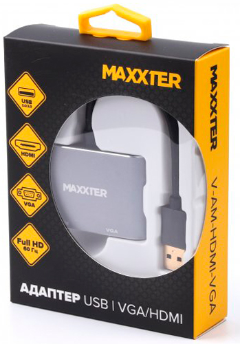 Адаптер Maxxter V-AM-HDMI-VGA 0,07 м чорний (V-AM-HDMI-VGA) 
