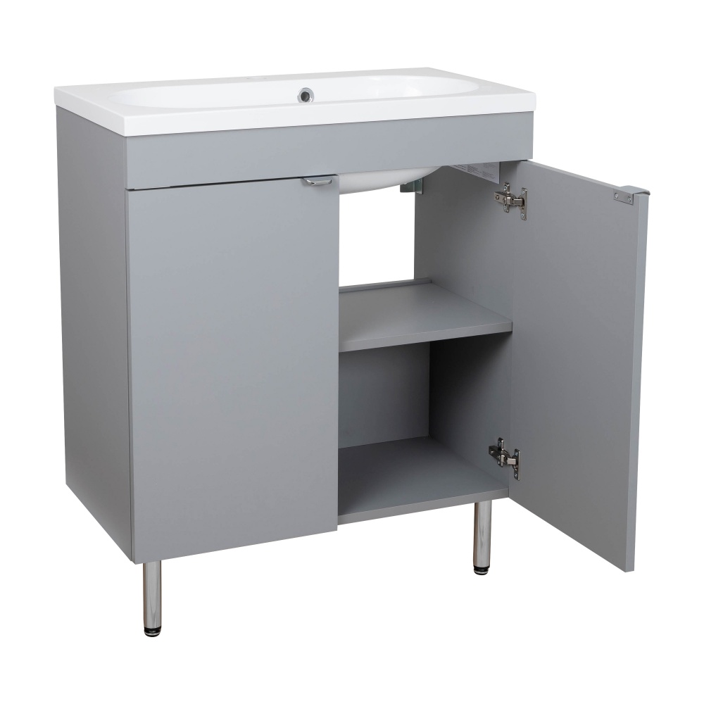 Тумба RIO (сіра) з умивальником Status 70 см