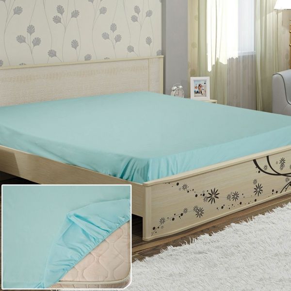 Простынь на резинке 180x200 см ментоловый Ярослав 