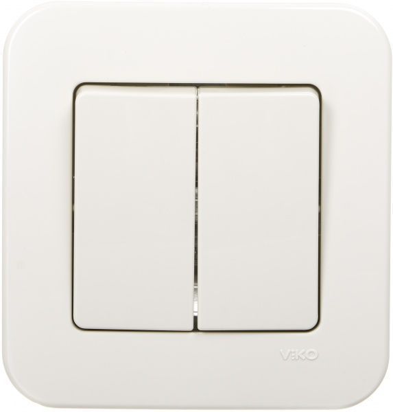 Вимикач двоклавішний Viko Rollina без підсвітки 10 А 250В кремовий 90421002