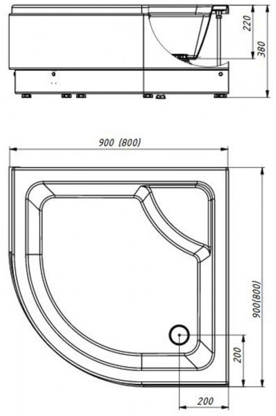 Поддон EGO Breeze 90x90x38