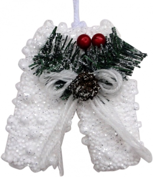 Елочная игрушка Волшебные штаны с рябиной белые 11 см 