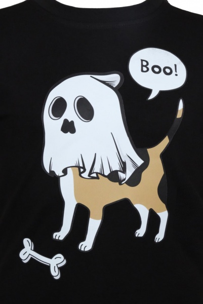 Футболка для дівчаток/для хлопчиків WP Merchandise Halloween Собака-привид р.104–110 чорний 22110 