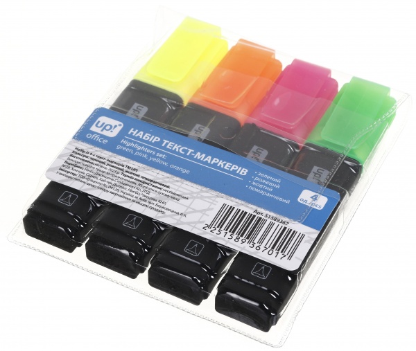 Набор маркеров текстовых UP! (Underprice) 4 шт. разноцветный 