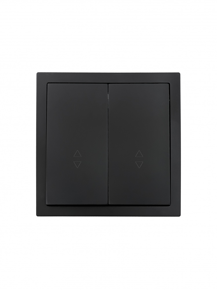 Механізм вимикача прохідний двоклавішний HausMark Juna без підсвітки чорний