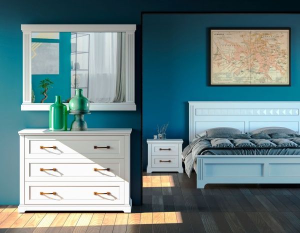 Дзеркало настінне Aqua Rodos Bianca BIAMIR-1000 1000x900 мм білий матовий 