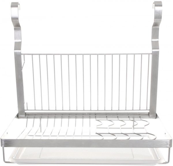 Сушарка для посуду Flamberg на рейлінг з піддоном SSK-8006 срібний
