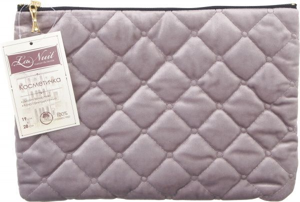 Косметичка La Nuit Велюр Nellie 19x28 см сірий 