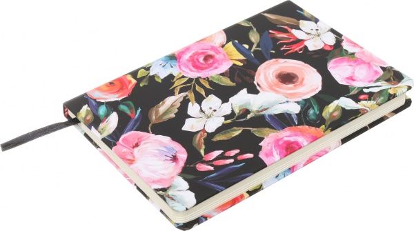 Блокнот Летние цветы 21x14,5 см черный