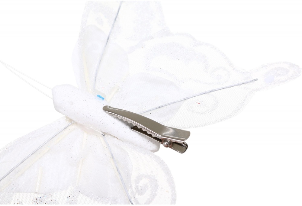 Декорация бабочка нежная 12 см белый D181354A