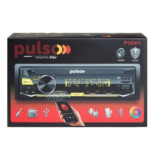 Автомагнитола PULSO RGB, USB, FM, RCA, LCD (P110411)