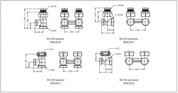 Комплект термостатичний Danfoss радіаторний RAS-CK + RLV-KS прямий