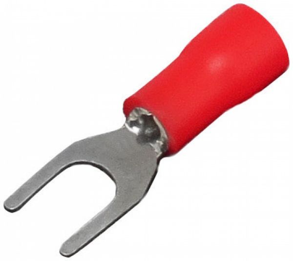 Наконечник вилковий ізольований EMT 0,5-1,5 мм 19А 4,3 мм 10 шт. червоний 