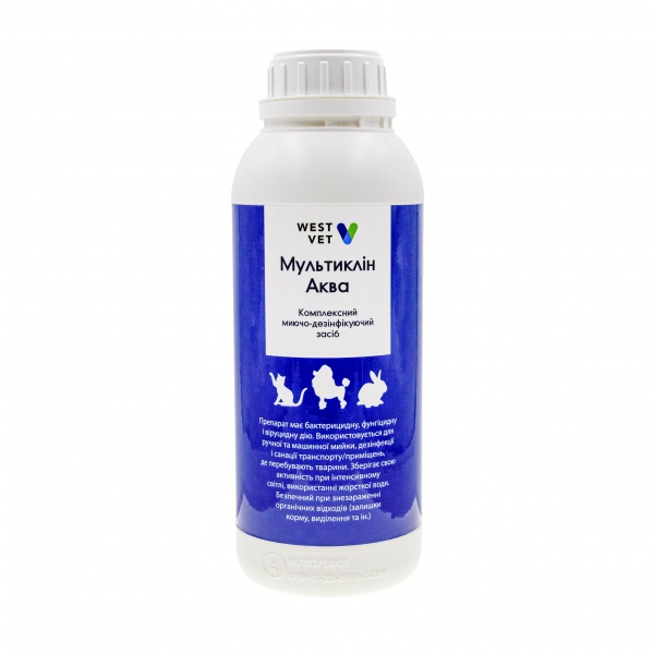 Средство моющее-дезинфицирующее WestVet Мультиклин Аква 1 л