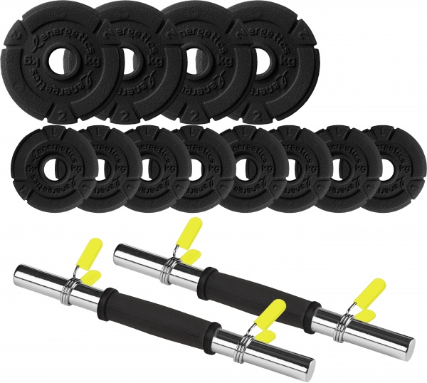 Набір гантелей Energetics 418726-050 Premium Cast Iron Set 20 кг чорний 