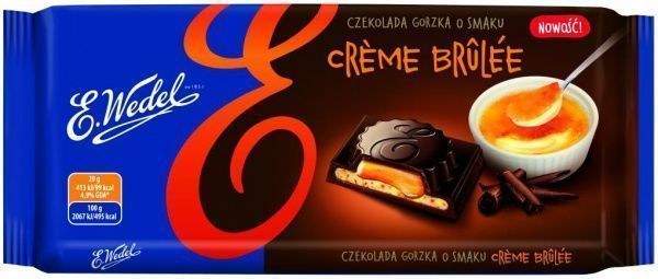 Шоколад E. Wedel темный с начинкой крем-брюле 100 г 