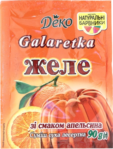 Желе зі смаком апельсина 90 г Деко (4820076010545) 
