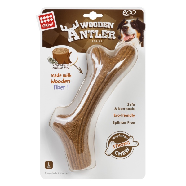 Игрушка для собак GiGwi Рог жевательный Wooden Antler L 2343