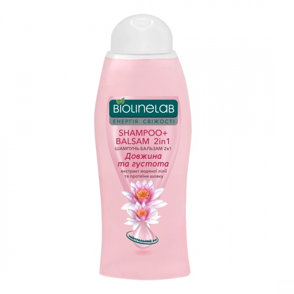 Шампунь 2 в 1 BIOLINELAB С экстрактами водяной лилии и протеинами шелка 400 мл