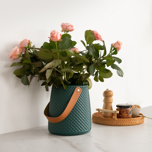 Ваза пластикова MVM DH-FLOWERS-10 MARINE BLUE 17,5 см 