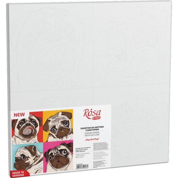 Холст на картоне с контуром PopArtРug30х30 см Rosa Start 