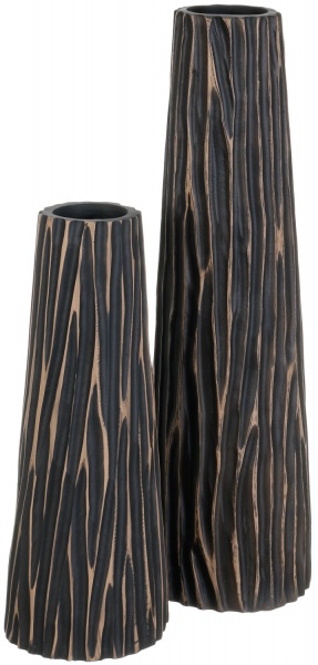 Ваза полирезиновая черная с коричневым Woody 15,2х15,2х37 см