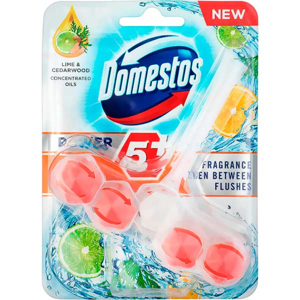 Туалетный блок Domestos Power 5 Лайм и кедр 