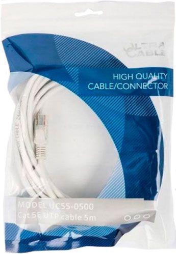 Патч-корд Ultra CAT5e UC55-0500 5 м белый 