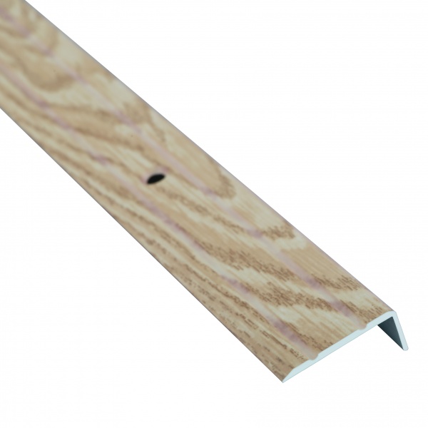 Порожек алюминиевый лестничный Braz Line рифленый с отверстиями 24.5x2700 мм дуб натуральный 