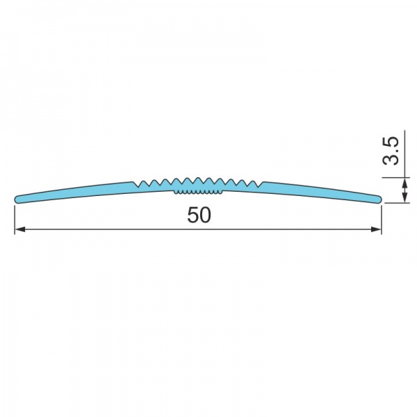 Порожек алюминиевый 50 мм х 0,9 м Braz Line рифленый без отверстий 900 мм серебро 