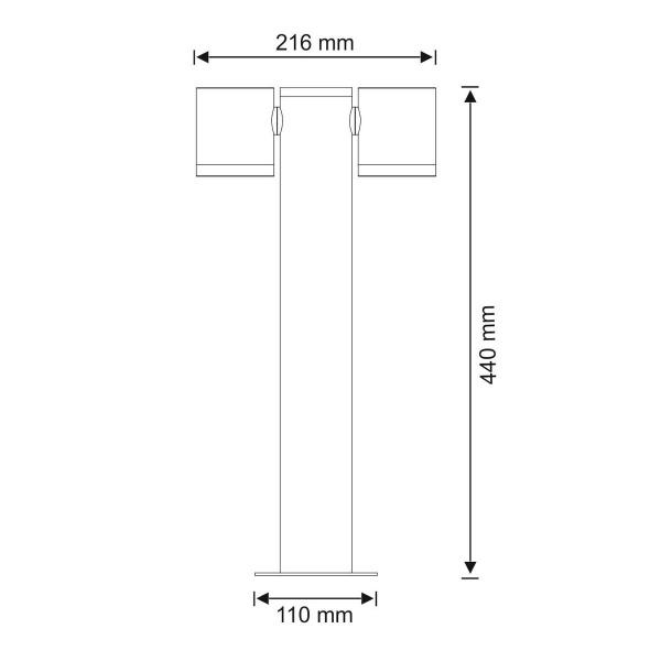 Столбик Polux Pino-2 44 см GU10 IP44 черный 
