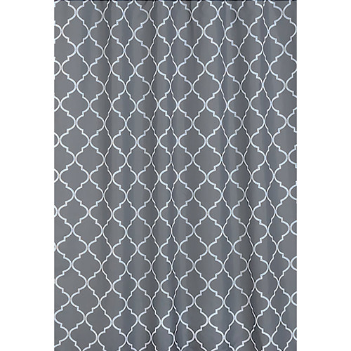 Шторка для ванны Bisk TXT ORIENT 3 серый (кольца в комплекте)