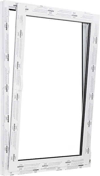 Вікно поворотно-відкидне ALMplast 60 500x1000 мм праве