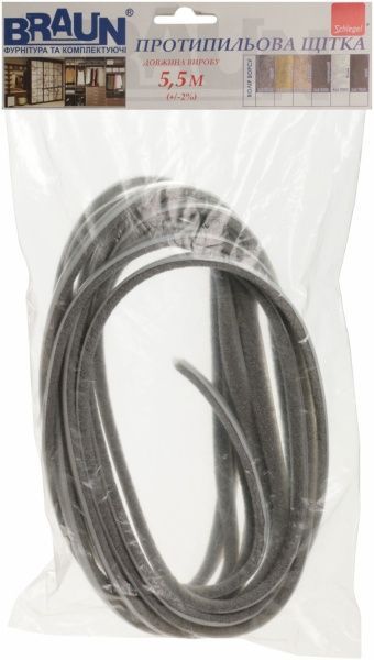 Пылезащитная щетка короткий ворс Schlegel 5,5 м 7,9x6 мм серый