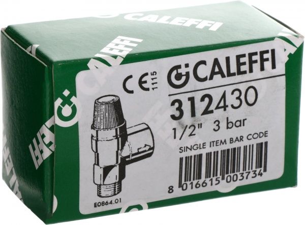 Предохранительный клапан Caleffi 312430, 1/2 