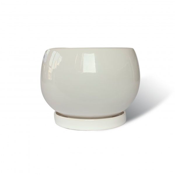 Горшок керамический Резон Шар круглый 1л белый 