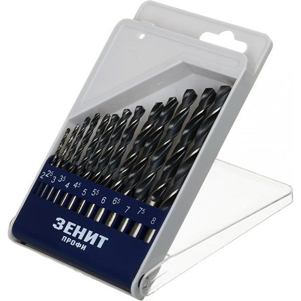 Набор сверл Зенит Р6М5 2-8 мм 13 шт 30213208